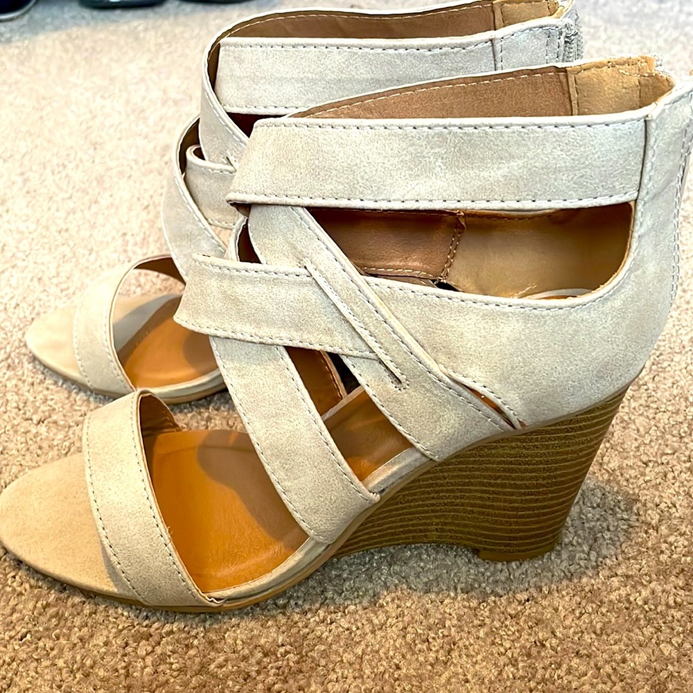 Beige Wedges Size 8
